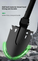 Shovel Plegable Portátil 7-en-1 Para Jardinería Y Camping Con Compas Y Maza Y Abrebotellas Para Kit De Sobrevivencia Material Plástico Antideslizante Y Duradero - details 3