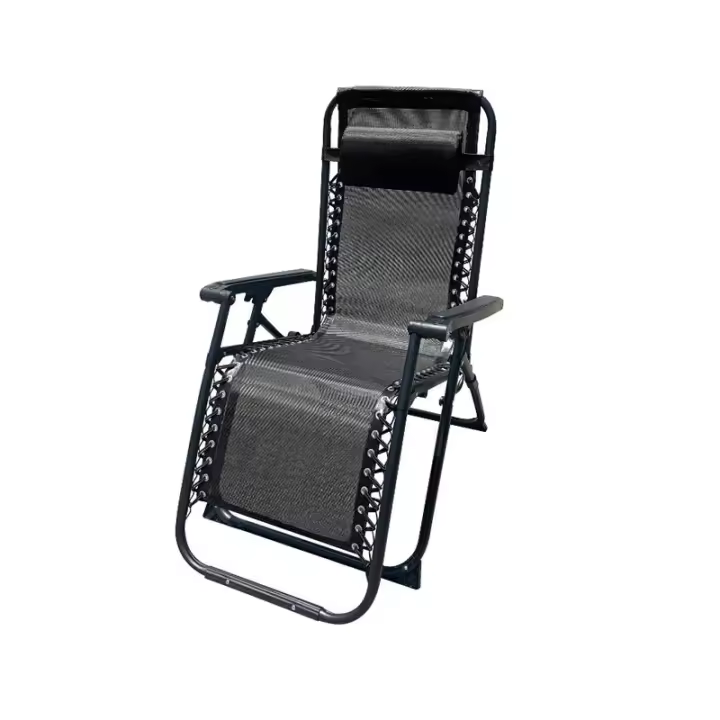 Marbueno Tumbona Plegable Acero Cojin Jardin 90X66X108 Gravedad Cero Negra 10006 - 1