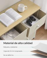 Cómoda de estilo industrial con 6 cajones de tela, armario de almacenamiento con marco de acero y tapa de madera, ideal para dormitorio y pasillo, disponible en varios colores, 30x80x71 cm - details 5