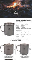 Widesea Kettle De Titanio Para Camping Y Excursiones Equipamiento De Cocina Exterior Tetera Y Cazuela De Viaje De 1L Para 2-3 Personas - details 0