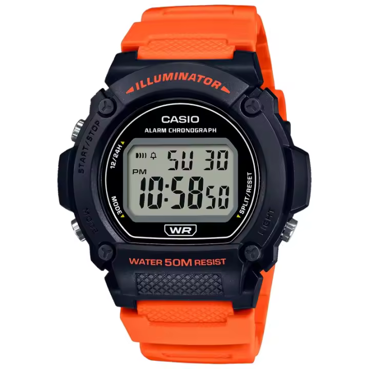 Casio Youth W-219h-4avdf Reloj De Pulsera Digital Para Hombre Color Naranja - 1