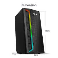 Barra de Sonido Para Tv Altavoz Bluetooth Portátil Potente Redragon GS580 Calliope Altavoces de Escritorio RGB, Sonido Mejorado de 2.0 Canales y Control de Volumen con Cable de 3.5mm - Negro - details 6