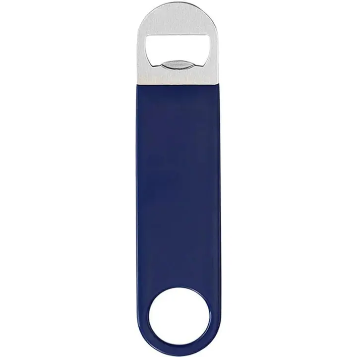 Abridor de botellas plano de acero inoxidable resistente de 3 piezas de 7", abridor de botellas plano, abridor de cerveza sólido y duradero - Azul - 1
