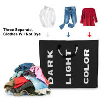 Cesta De Ropa Plegable Con 3 Cuentas Organizador Para Ropa Sucia Gran Tamaño Cesta Plegable De Limpieza Del Hogar Material Oxford - details 4