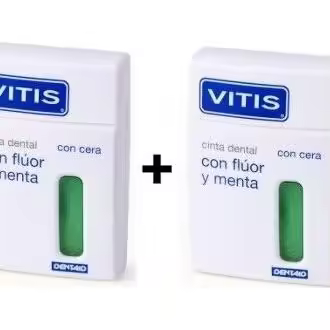 Vitis® Cinta Dental Con Cera, Flúor Y Menta 50M+50M - 1