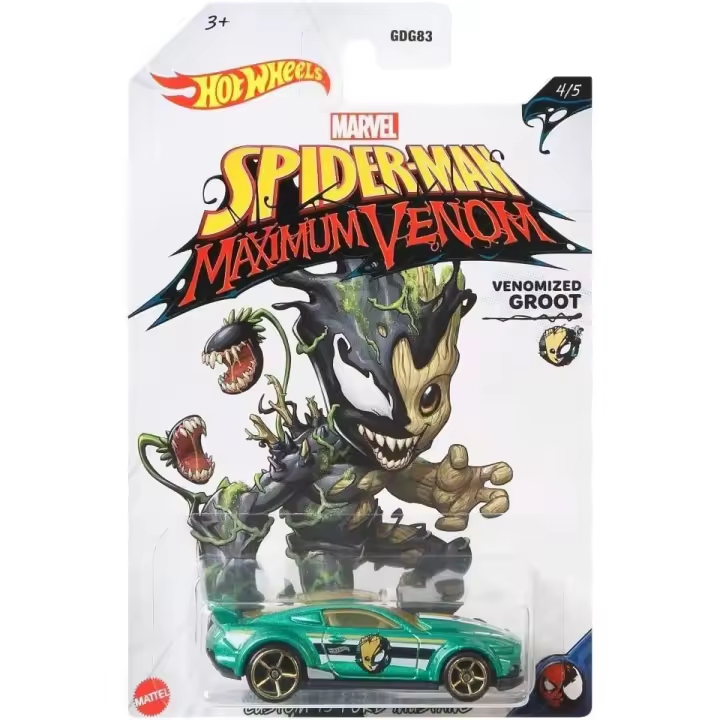 Mattel Hot Wheels Spiderman Maximun Venon Groot Custom 15 Ford Mustang - 1