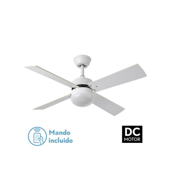 Fabrilamp - Ventilador Dc Sofia 2xe27 Blanco 4 Aspas Rev.Blanca/haya 40x107d C/remoto Temporizador — oferta en Miravia
