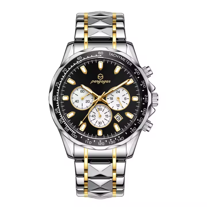 Reloj De Pulsera De Lujo Para Hombre Resistente Al Agua Con Fecha Y Luminiscencia Reloj De Cuarzo De Acero Inoxidable Deportivo Y Casual - 1