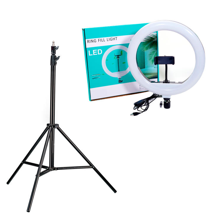 Aro de luz Led de 30 cm de diámetro con Soporte Ajustable | Trípode Ligero más Anillo de luz 12 Pulgadas | Selfies, Fotografía, Maquillaje, Youtube, TIK Tok Live | Cable USB y Mando | Marca RevolutionLine