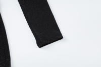 Vestido Largo Elegante De Mujer Otoño 2025 Cuello Redondo Brillo Seda Manga Larga Slim Wrap Abertura En La Cadera Estilo Básico - details 10
