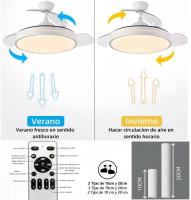 Ventilador de Techo Retráctil OstarkDom con Luz LED – 32W CCT Regulable, Motor DC Silencioso de 6 Velocidades, Control Remoto, Ø1070mm – Ventilador de Techo Moderno para Salón, Dormitorio, Oficina OstarkDom-LEDUNI - details 2