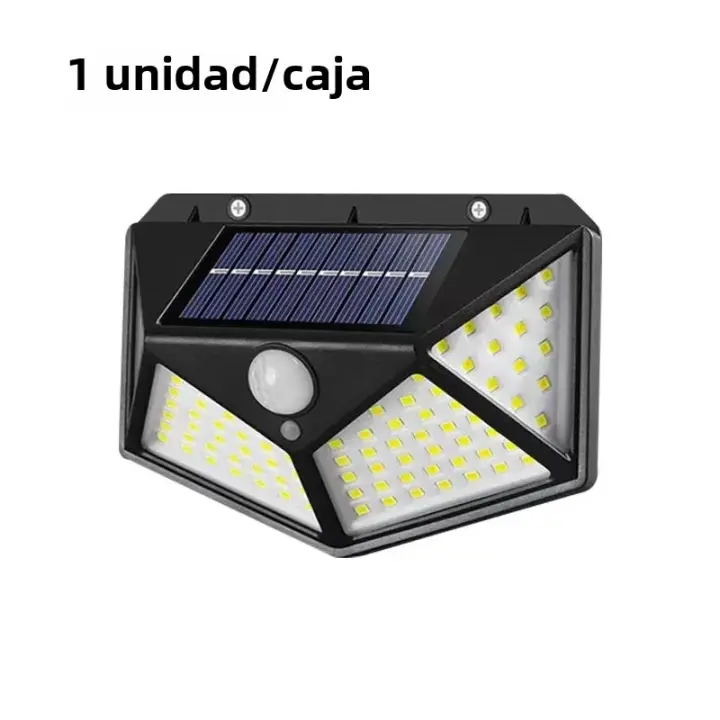Lámpara De Pared Solar 100LED Impermeable Con Sensor De Movimiento Para Jardín Decorativa Iluminación De Calle Exterior - 1