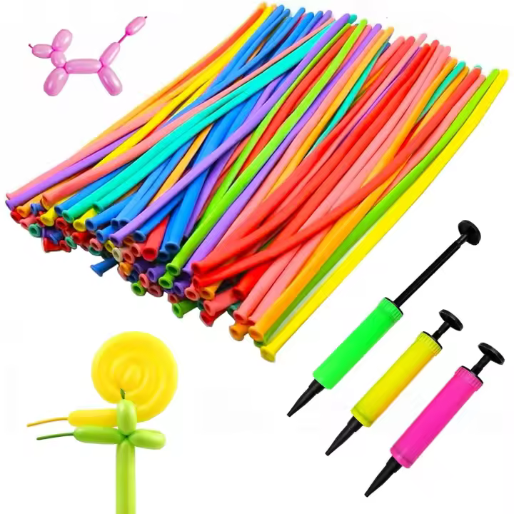 150 Pièces Ballon Gonflable,Ballons de Modélisation pour Animaux Avec Pompe, Ballon Sculpture,Long Ballons pour Modélisation,Idéal pour Les Décorations d'Anniversaires et de Mariages. - 1