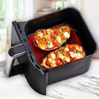 Marctani 2pcs Alfombrilla Silicona Freidora Aire, Incluye Dispensador de Aceite, Accesorios Freidora Sin Aceite, Reutilizables, Para Freidoras de 3.5L y 5.5L, Accesorios Airfryer (21.5 CM) - details 3