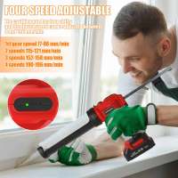 Pistola de calafateo inalámbrica, 10 Oz/300ml, pistola eléctrica de silicona con luz LED, 4 velocidades ajustables para batería Makita de 18V - details 0