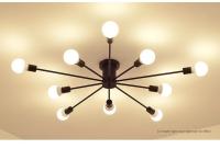 Luz De Techo De Hierro Forjado Nórdico Moderna Para Sala De Estar Comedor Estudio Dormitorio Con Multiple Cabeza Iluminación Fixtur - details 5