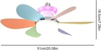 Ventilador de techo LED de 52 cm con luces, E26/E27, 40 W, luz con control remoto, 3 velocidades, temporizador, RGB regulable, 6 aspas, lámpara para dormitorio, sala de estar y oficina. - details 8