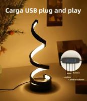 Lámpara De Noche LED Creativa En Forma De Espiral Táctica Con 3 Colores Dimmerable USB Para Decoración De Dormitorio Oficina Escritorio Estilo Moderno - details 2