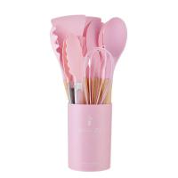 Set De Utensilios De Cocina Ecológicos De Silicona 12PCS Incluye Espátulas Cuchara Batidor Con Mango De Madera No-Artritis Para Cocina - details 11