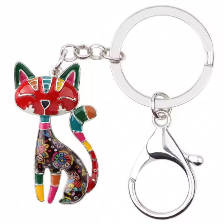 Collar de coche con Colgante de animal para mochila, collar con Colgante hueco para Bolso de niña, Colgando de aleación con estampado a color para Halloween, ideal para decorar laveros. - 1