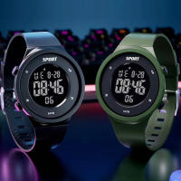 Reloj Digital Para Hombre LED Deportivo Reloj Militar Con Alarma Y Luz Luminosa Resistente Al Choque Y Al Agua Multifuncional Material De Correa De Silicona - details 2