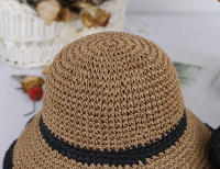Sombrero De Paja Parcheado Para Mujer 2023 Sombrero De Pescar Y Senderismo Protección Solar Estilo Casual Material De Paja Unisex - details 3
