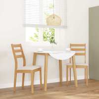vidaXL Sillas de comedor con cojines 2uds madera maciza caucho en color Blanco y marrón/blanco y natural/Marrón y claro y más | cómodas modernas ergonómicas para comedor cocina salón hogar - details 3