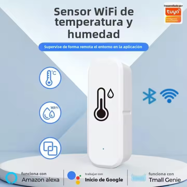 Termómetro Y Higrómetro Bluetooth WiFi Tuya Sensor De Humedad Compatible Con Alexa Google Hogar Inteligente Medidor De Temperatura Y Humedad - 1