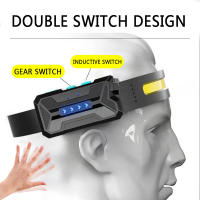 Linterna Frontal LED Recargable USB C Con Sensor De Movimiento Y Batería Integrada 18650 Indicador De Poder Para Camping - details 7