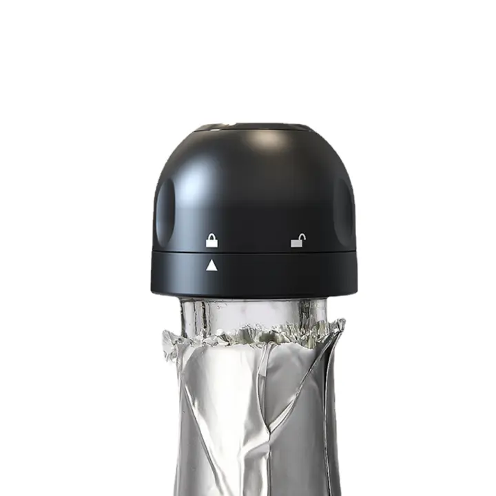 Corcho para vino y champán-Botella de champán/Botella de vino Negro - 1