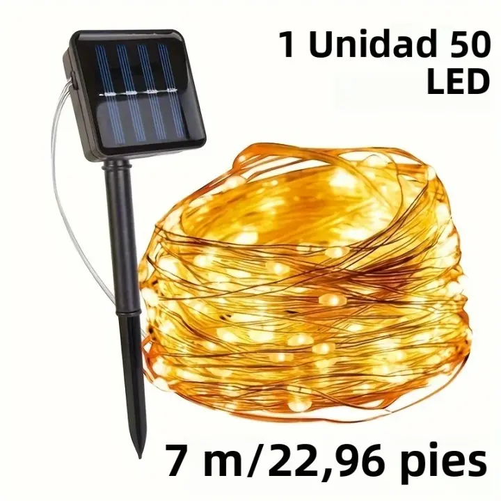 Cadena De Luces Solares De Cobre Impermeable Con 100/50 LED Para Decoración De Jardín Patio Fiesta Luz Fairy Tale Decorativa - 1