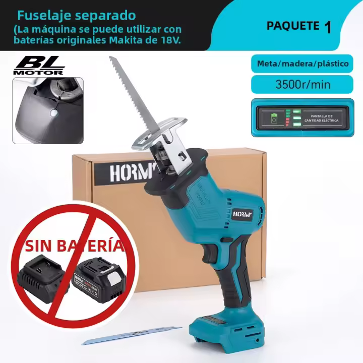 Sábanas Eléctricas Reciprocantes Sin Cable Multifuncionales Para Corte De Metal Y Madera Herramienta De Energía Para Makita 18V (Sin Batería) - 1