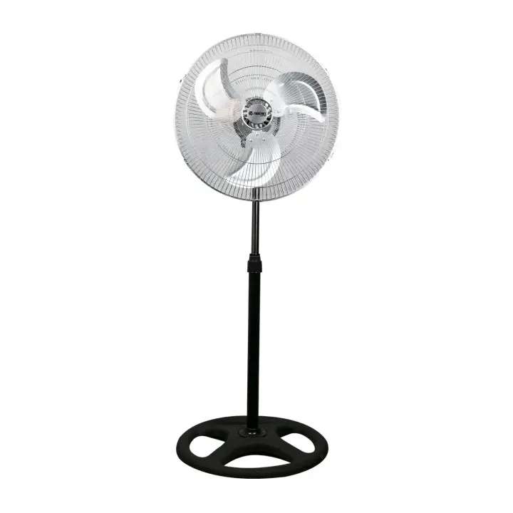 Ventilador de Pie Negro Potente 75W | Modelo Industrial Ø45cm de Orion91 | Ventilador de Pie Oscilante y Altura Ajustable | Ventilador Controlable con 3 Velocidades - 1