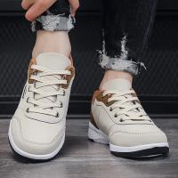 Zapatos De Hombre Impermeables Para Primavera Y Otoño Tenis De Cuero Deportivos Antideslizantes Suela De Goma Para Caminar Y Deporte - details 19