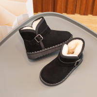 Botas De Nieve Para Niños Y Niñas Con Hebilla Y Peluche Grueso Color Sólido Botas Cortas De Tobillo Flexibles Y Cálidas Para Hombres Y Mujeres Tallas 23-36 - details 14