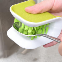 Cepillo Limpiador Cubiertos,Clean Sharp Blades segura Diseño único y envolvente, limpia ambos lados a la vez Frente de cerdas - details 3