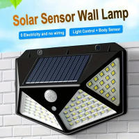 Iluminación Solar Exterior 100LEDs Luz De Pared Para Jardín Y Patio Iluminación Guida Del Hogar Super Brillante Instalación Auto-Contenida - details 2