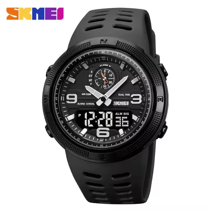 Reloj Deportivo Digital SKMEI 1655 Para Hombres Pantalla Dual Impermeable Estudiante Reloj De Pulsera Masculina 1251 Luz Trasera Resistente Al Choque Cronógrafo - 1