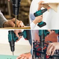 28V Taladro de Impacto Inalámbrico de Alta Potencia Recargable Destornillador Eléctrico Martillo Eléctrico Taladro Herramientas Eléctricas Con 2 baterías - details 2