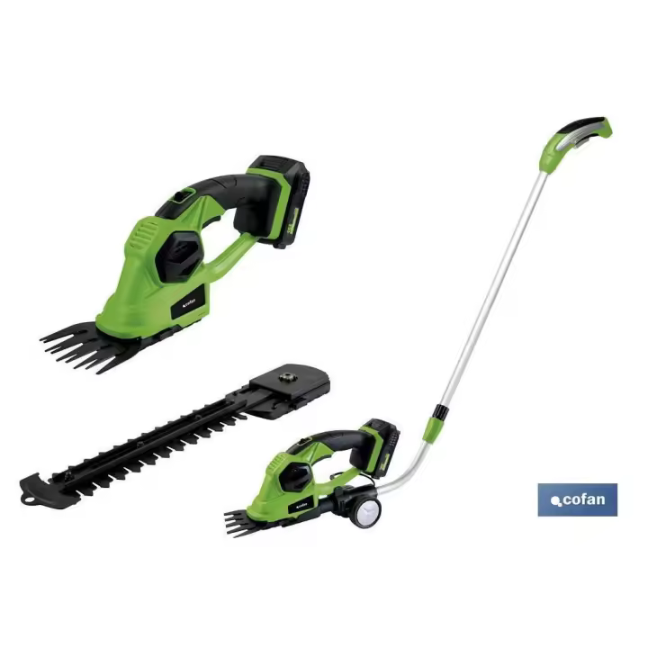Kit cortasetos de mano extensión y ruedas a bateria li-ion 18v 1200 rpm - 1