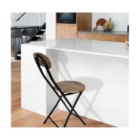 STARLEY-Silla Plegable y Ligera - Taburete de Metal con Madera - Ideal para Cocina, Jardín, Salón y Terraza Bar - 30x73 CM - details 2