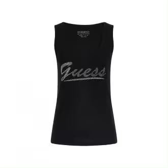 Guess - Camiseta de Tirantes con Logotipo en el Pecho - Algodón - Camisetas Mujer - 1