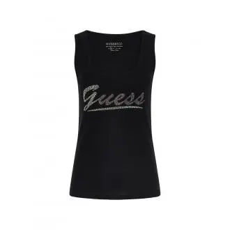 Guess - Camiseta de Tirantes con Logotipo en el Pecho - Algodón - Camisetas Mujer - 1