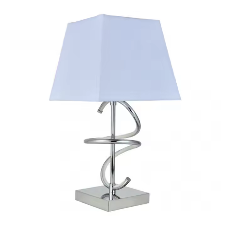 FABRILAMP 153972020 | Sobremesa Nueva York 8w 4000k+1xe27 Cromo Pantalla Blanca  600lm 44x23x23 Cm - 1