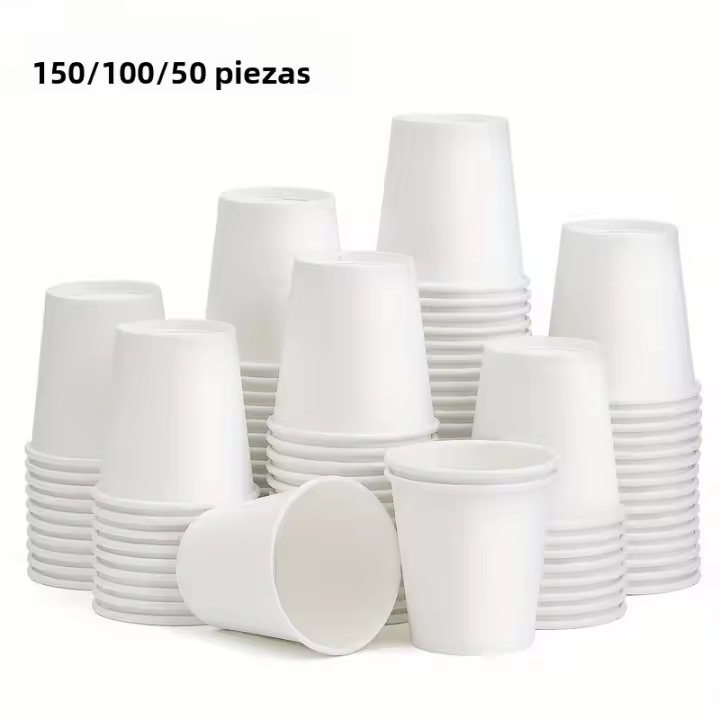 Cucharas De Papel Desechables Pequeñas 150/100/50PCS Blanco Para Café Bebidas Caramelo Hotel Fiesta Supermercado Oficina Tamaño 5X5X3.5CM - 1