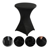 Conjunto De Barra De Cojín Cuatro Esquinas Para Boda En Hotel Color Sólido Funda De Mesa Elástica Circular De Poliéster 100% Decoración De Fiesta - details 1