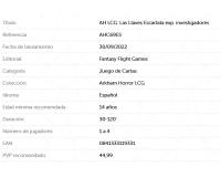 AH LCG: Las Llaves Escarlata exp. investigadores Fantasy Flight Games Arkham Horror LCG - details 1