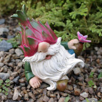 Estatua De Hadas De Resina Divertida Para Jardín 1pc Mini Figura De Elfos Decoración Para El Hogar Impermeable - details 4
