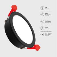 ARO REDONDO EMPOTRABLE COMPACTO LED LUMATI NEGRO/BLANCO GSC EVOLUTION 7W LUZ CCT 600 LUMENES - details 1