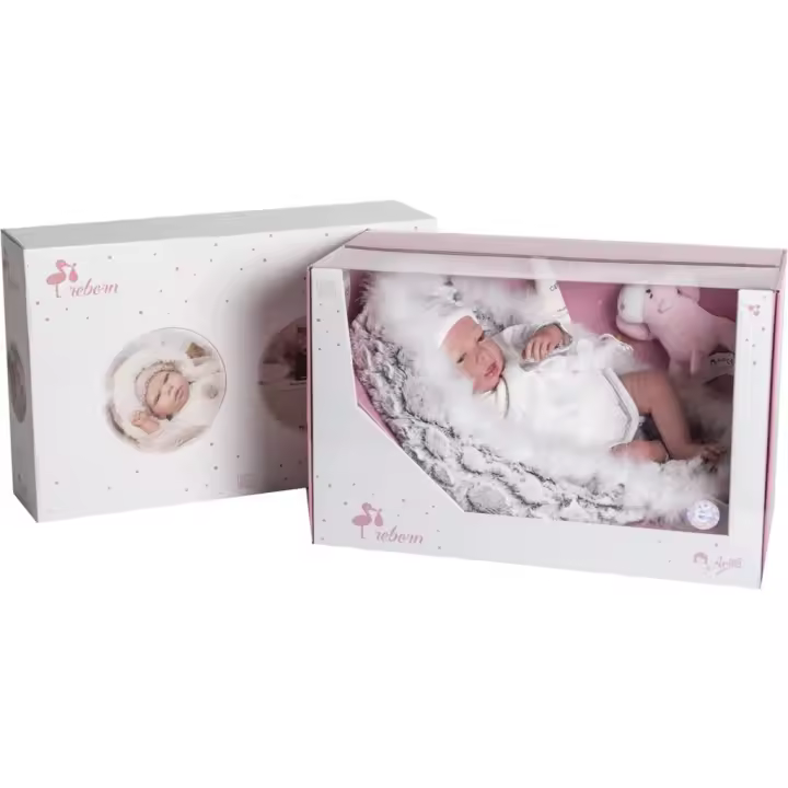 Muñeca Reborn Noel 40 cm. Con Capazo y Peluche Arias 98048 Juguetes - 1